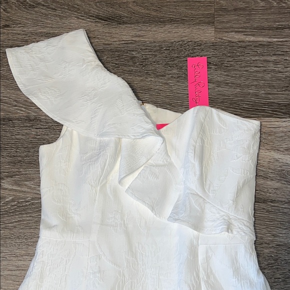 NWT Lilly Pulitzer White One Shoulder Formal Dress (4) - Picture 2 of 6